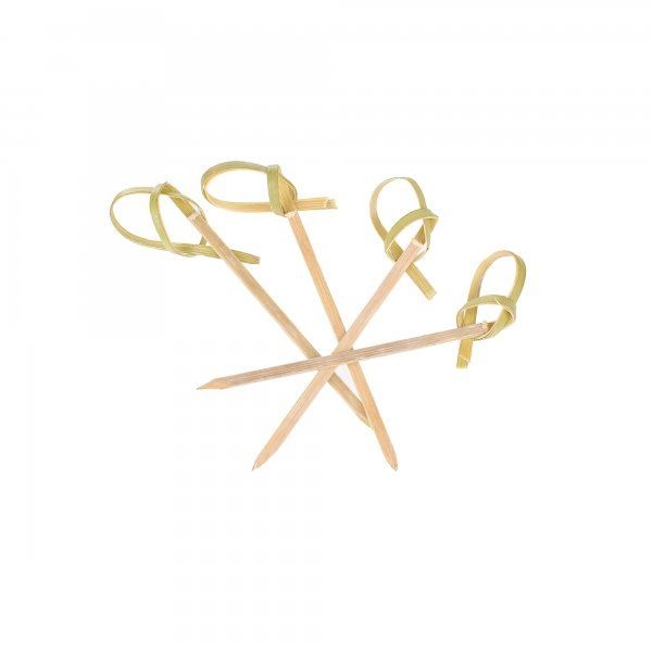 Пики декоративные «Узелок», бамбук, 10 см (100шт/уп) (3000шт/кор)