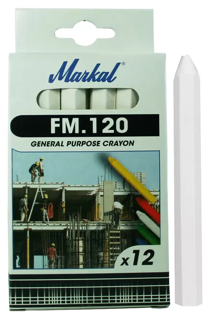 Мелок для древесины Markal FM 120×12мм 12шт/уп (белый)